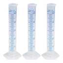 3PCS 50ml Measuring Cylinder, Plastic Transparent Graduated Cylinder, Science Test Tube Flask, 2-Sided Bule Measuring Lines Graduated Cylinder Beaker
