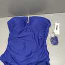 DKNY U-Wire Bandeau One-Piece Swimsuit with Tummy Control, Mediterranean, L