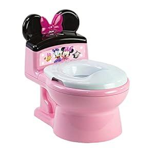 The First Years Disney Minnie Mouse Potty Training Toilet and Toddler Toilet Seat - Toilet Training Potty with Fun Flushing and Cheering Sounds, Pink