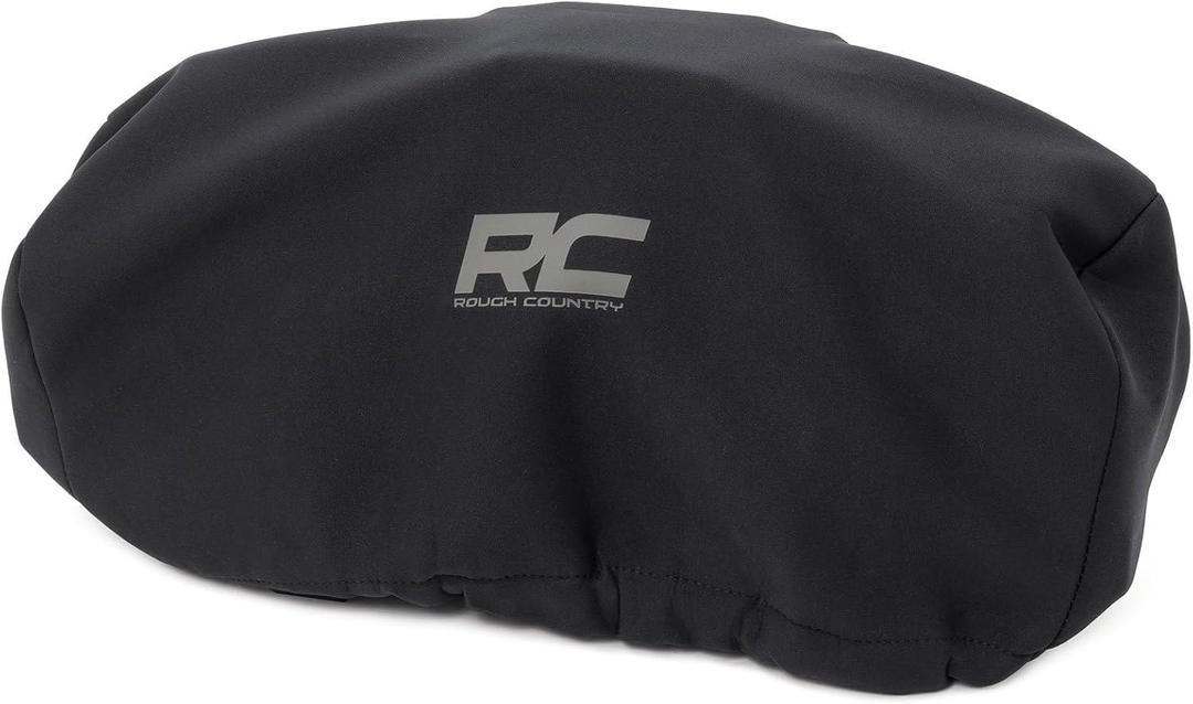 Rough Country Winch Cover - Waterproof Vinyl-Lined Protection for 950012000 LB Winches, Shields from Dirt, Rain, Snow & UV