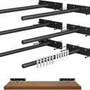 Floating Shelf Brackets, 12 inch Hidden Shelf Brackets Heavy Duty Blind Shelf Support, 200LBS Load Capacity, 6 Pack Floating Shelf Hardware for DIY Wood Wall Floating Shelves