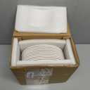 Foraineam 12 Pieces 8 Inch Round Porcelain Salad Plates Dessert Plate Set White Dinnerware Dish Serving Plates