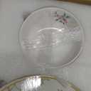 Floral Dinnerware Set for 4, 12-Piece Porcelain Plates and Bowls, Gold Rim