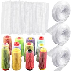 Gisafai 3 Rolls Candy Lei Netting Tubing Lei Tubing Mesh Bags 360 ft Length Clear Candy Dessert Filler for DIY Wreaths Hawaiian Party Wedding Supplies Graduation Celebration