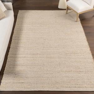 nuLOOM 10x14 Elfriede Jute & Cotton Hand Woven Area Rug, Natural, Solid Rustic Farmhouse Style, Weaved Design, Natural Fiber, For Bedroom, Living Room, Dining Room, Hallway, Office, Entryway (9'6" x 13'6" (Rectangular))