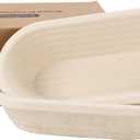 2 x 12inch Pulp Oval Sourdough Banneton Bread Proofing Basket Baking Supply with Linen Liners for Professional and Homemade Artisan Bread