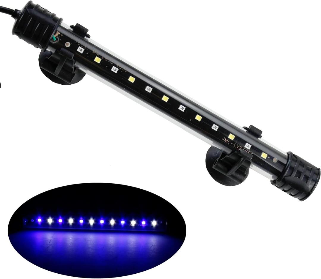 AQUANEAT Aquarium LED Submersible Light 7.5 Inch Underwater Fish Tank Light (White & Blue)