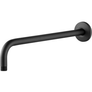 OFFO Shower Arm with Flange, 16 in Wall Mount Replacement Angle Shower Head Arm Wall-Mounted For Fixed Shower Head & Handheld Showerhead, Matte Black