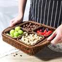 Hand-woven Storage basket, bread basket with 4 compartments