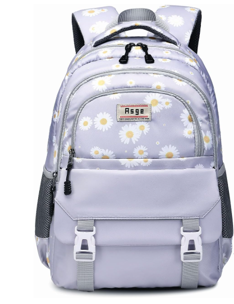 Asge Backpack for Girls Backpack Teenage School Backpack College Bookbag for Kids Casual Daypack (Chickweed)