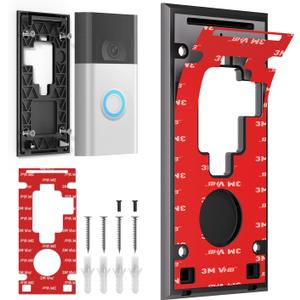 No Drill Ring Doorbell Mount for Ring Battery Doorbell (2020 Release) - Strong Adhesive Mounting Plate, Renter Friendly Apartment & Office Video Doorbell Holder Bracket, Easy Install Accessories Kit