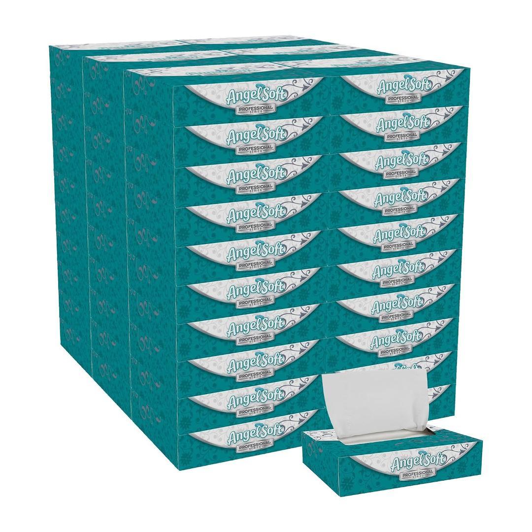 Georgia-Pacific Angel Soft Professional Series 2-Ply Facial Tissue (48550), 50 Sheets Per Box, 60 Tissue Flat Boxes Per Bulk Case
