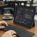 Nillkin Bluetooth 5.0 Foldable Keyboard with Trackpad & Numpad, Full-Size Travel Portable Keyboard for iPad Tablet Laptop PC Smartphone Windows iOS Android, Triple Device Pairing, Black