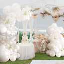 Pearl White Balloon Arch Kit, Double Stuffed White Clear Balloon Garland Kit for Wedding Birthday Baby Shower Gender Reveal Bridal Engagements Party Decorations