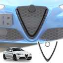 LLKUANG Carbon Fiber Style Front Grille Decoration Frame For Alfa Romeo Giulia 2017-2020 (NOT FIT Quadrifoglio!!!)