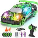 FLYNOVA 4WD RC Drift Car,Light Up Racing Toys for Kids Age 6 7 8 9 10-12,14 KM/H High Speed Vehicle,Easter Thanksgiving Christmas Birthday Fun Gifts for Boys Girls Teens