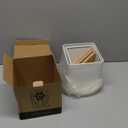 PERFNIQUE Dog Treat Container, Airtight Dog Treat Jar Set of 2, Dog Cookie Jar for kitchen Counter, Pet Treat Container, Dog Treat Canister and Storage, 7.8x6.2 & 7.3x5.5(White)