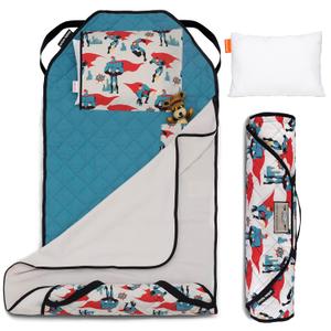 Tot Cot Kids Nap Mat - Toddler Preschool Daycare Bedding Cover with Blanket and Pillow - Ages 2 Yrs to 5 Yrs (Urban Dude)