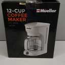 MUELLER HOME 12-Cup White Coffee Maker - Borosilicate Carafe, Auto-Off, Reusable Filter, Anti-Drip, Keep-Warm Function, Clear Water Level Window, White Kitchen Accessories