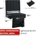 SPORT BEATS Stadium Seats with Back Support Bleacher Chairs with Back and Cushion Thick Padded Bleacher Seats Includes Shoulder Strap Black 2pcs Standard