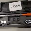 VEVOR Adjustable Torque Wrench 1/2 Inch Drive, 20-160Ft.lb/27.1-216.8Nm, 38MM Open End, 3/8 Inch Drive Torque Wrench with Interchangeable Jaw & Ratchet Head for HVAC, Car, Moto, Narrow Pipeline