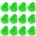 12Pack Plastic Pom Poms Cheerleading Pom Poms Sports Dance Cheer Plastic Pom Pom for Rooters,Cheering Squard,Cheering Team (Green)