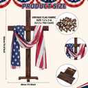 6ft Extra Large Patriotic Wood Cross with America Flag Ribbons Patriotic Decorations 4th of July Standing Cross Christian Yard Porch Sign Decor for 250th Anniversary Memorial Day Indoor Outdoor Decor