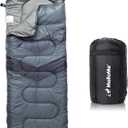MalloMe Sleeping Bags for Adults Cold Weather & Warm - Backpacking Camping Sleeping Bag for Kids 10-12, Girls, Boys - Lightweight Compact Camping Essentials Gear Accessories Hiking Sleep Must Haves (50-80F Everyday 3 Season - Gray)