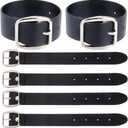 6Pcs 7.2 x 0.7 Inch Adjustable Bicycle Basket Strap Black PU Leather Belt Buckle Extender Adjustable Kilt Skirt Extention Strap with Metal Square Buckle for Coat Jacket Dress Bags DIY Craft