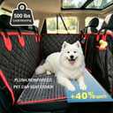 Dog Car Seat Cover for Back Seat with Soft Blankets, New Upgraded Waterproof Dog Hammock with Mesh Window, Wear-Resistant Hard Bottom Back Seat Holds 500 lbs, 63"x52"Size Fits Cars, Trucks, SUVs