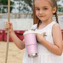 For Iced Coffee & Smoothies Never Drink from a Moldy Lid Again: 24oz Hygienic Tumbler, 100% Leakproof Lid & Removable Foldable Spout. Reinforced Base, Fits Cup Holders-Pink sand
