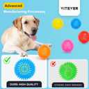 VITEVER 3.5 Squeaky Dog Toy Balls (6 Colors) Puppy Chew Toys for Teething, BPA Free Non-Toxic, Spikey Dog Balls for Medium, Large & Small Dogs, Durable Toys for Aggressive Chewers