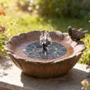 Solar Bird Bath Fountain,Sunflower with Resting Bird,Solar Powered with 3 Nozzles,Outdoor Garden Bird Bath,Solar Water Fountain for Bird Bath,Hummingbird Bird Bath for Outdoor