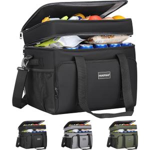 Insulated Soft Cooler Bag, Large Ice Coolers Soft Sided Ice Chest for Beach, Collapsible and Portable (black (60 CAN Xlarge)), Black 