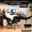 Vonesse Ergonomic Office Chair with Footrest, Desk Chairs with Adjustable 3D Headrest and Armrests, Computer Gaming Chair with Dynamic Lumbar Support & Adjustable Depth Breathable Mesh Seat (Black)