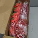 78 Pcs Red Rose Valentine's Day Tree Decoration Set Include Faux Rose Velvet Bows Berries Picks Pearl Garland Velvet Christmas Bows Ornaments for Holiday Xmas Tree Home Decoration