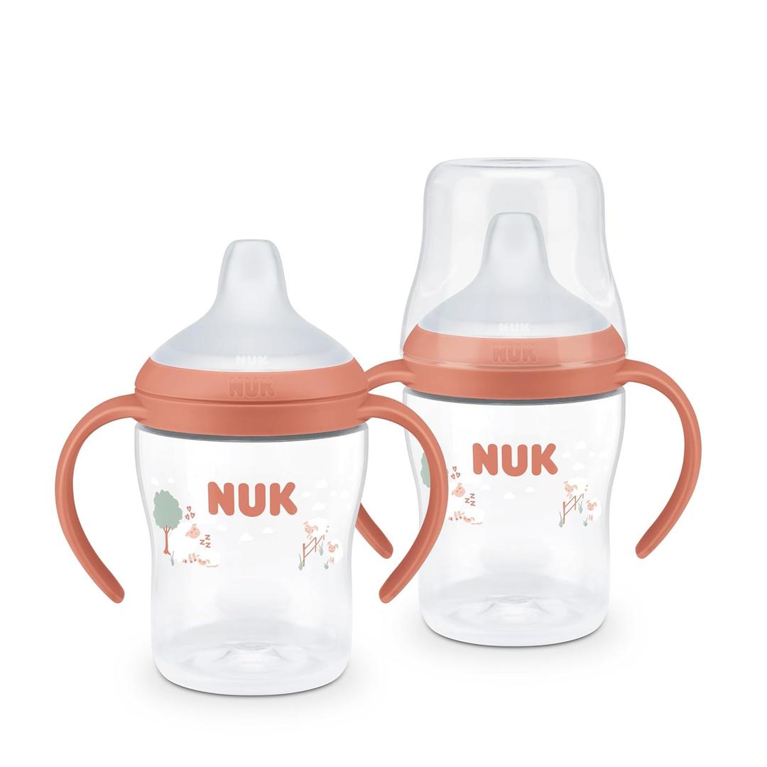 NUK Perfect Match Learner Cup, 5 oz, 2 pack – Soft Spout, EasyGrip Handles, BPA Free, Spill Proof Transition Sippy Cup