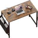 Pamray 32 Inch Computer Desk for Small Spaces with Storage Bag, Home Office Work Desk with Headphone Hook, Small Office Desk Study Writing Table (Vintage)