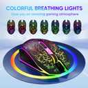 MELOGAGA Bluetooth Wireless Gaming Mouse, 2.4G Cordless RGB Rechargeable PC Game Mouse, Black