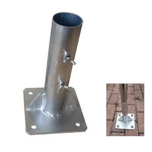 Heavy Duty Steel Pipe Ground Anchor Base, for Umbrella, Flag Pole, Mailbox Post, Fence Post, Etc - Rust-Resistant Mount for Patio, Deck, Concrete (Bolts Not Included) (1, Height 11.8'')