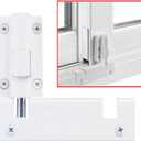HauSun Patio Sliding Door Security Foot Lock Kick Lock, Fits on Top Rail-Childproof patio Door guardian-or Bottom Rail-Foot Operated-Keep Your Family Safe and Secure(1 Pack,White)