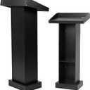 Wooden Black Pulpit for Lecture Wedding Speech Farmhouse Podium Stand for Lectern Presentation Church Classroom