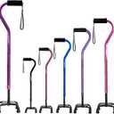 Quad Walking Cane Foldable Adjustable Portable Stick Men & Women and Seniors - Lightweight & Sturdy with 4-Pronged Base for Extra Stability Balance,Self Standing Gifts for mom Dad (Purple)