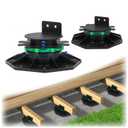 14Pack Upgraded Adjustable Deck Support Pedestal Paver Raising from 1-9/16" to 2-3/8", with Fastener Ring for Maximum Stability, Deck Foundation Base Support Flooring Joist Supports, Black