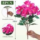 8 Bundles Artificial Flowers for Front Door, Fake Silk Azalea Bouquet Silk Flowers for Outside UV Resistant Realistic Faux Plants for Planter Farmhouse Patio Garden Walkways Home Decor (Rose Red)