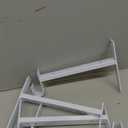 AddGrace Closet Rod Bracket Heavy Duty Shelf Brackets 8 Inch White Wall Mounted Closet Rod Support with Pole Holder Industrial Iron Shelving Supports with Hook (4 Pack)