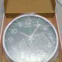 Moiubik Wall Clocks Battery Operated 12 inch Modern Wall Clock, Silent Non Ticking Wall Clock for Living Room Bedroom Kitchen Office Classroom Decor (Green White)