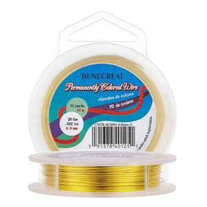 BENECREAT 20-Gauge Jewelry Beading Wire Tarnish Resistant Gold Wire for Jewelry Craft Making, 33-Feet/11-Yard