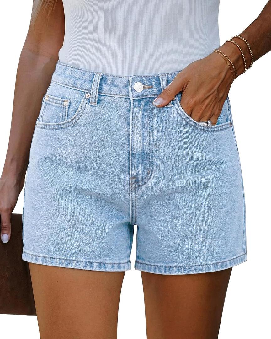 EMMIOL Jean Shorts Womens High Waisted Stretchy Jorts Summer (M)