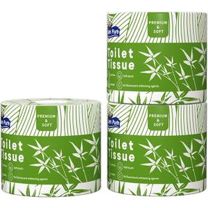 bamboo toilet paper 12 Double Rolls & 360 Sheets Per Roll Sustainable Toilet Tissue 3-Ply toilet paper bulk Septic Safe Plastic Free
